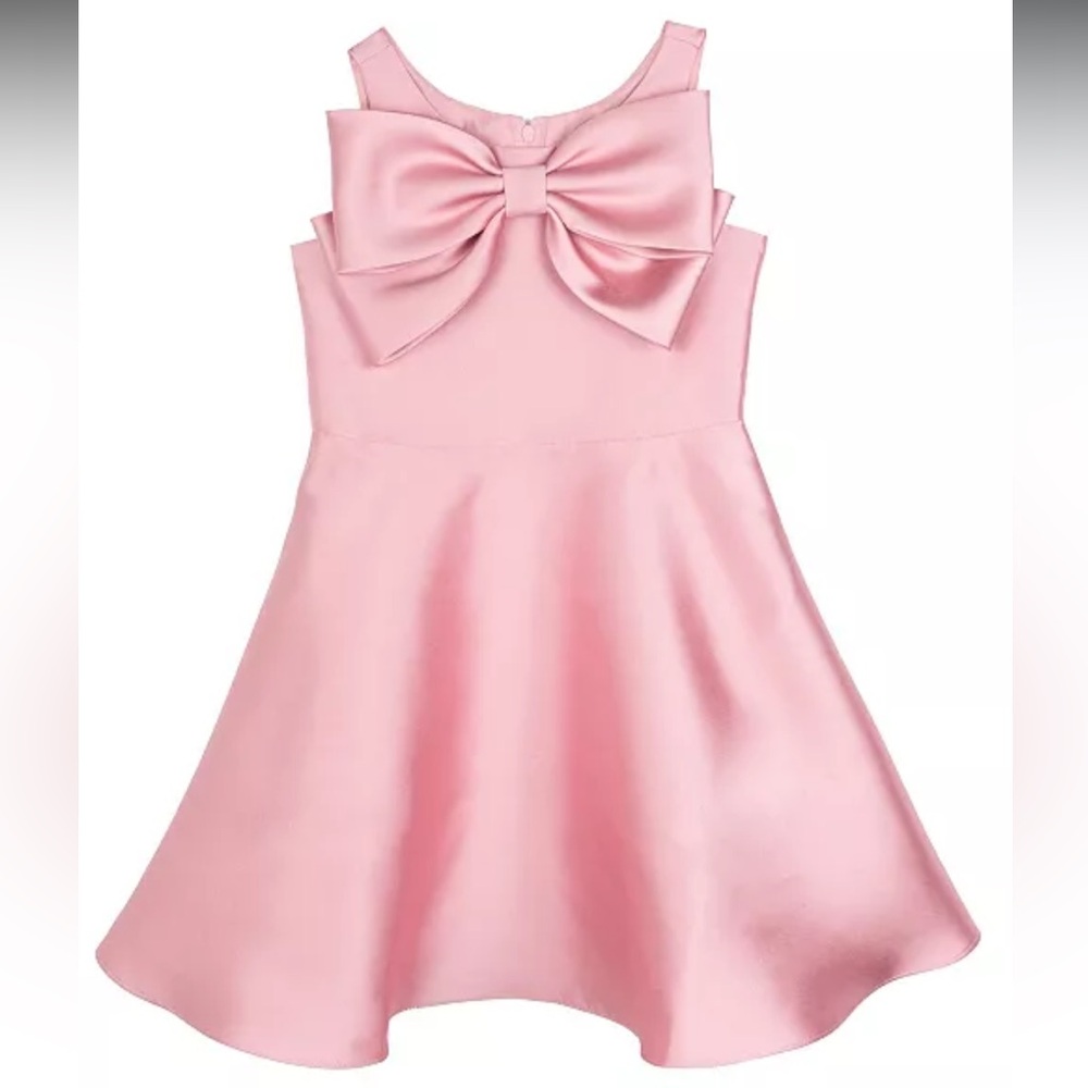 Pink Little Girls Mikado Bow Bodice Dress 6x